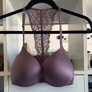 Victoria's Secret Plum Lace Back Push-Up Bra